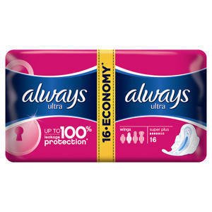 Always Ultra Sensitive Super Plus sanitary towels with wings 16