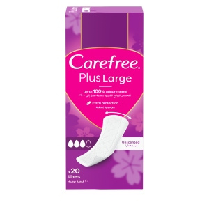 Carefree PLUS LARGE Wkładki Higieniczne, Bezzapachowe, 20 szt