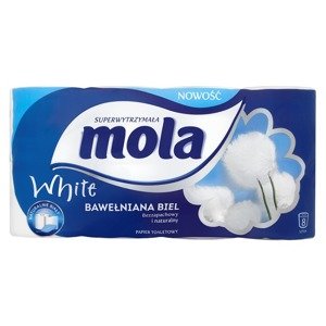 Mola White Cotton White Toilet Paper 8 rolls