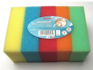 Sanel gąbka do kąpieli 5 szt Rainbow