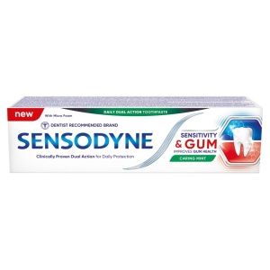 Sensodyne Caring Mint Fluoride Toothpaste Sensitivity & Gums 75ml