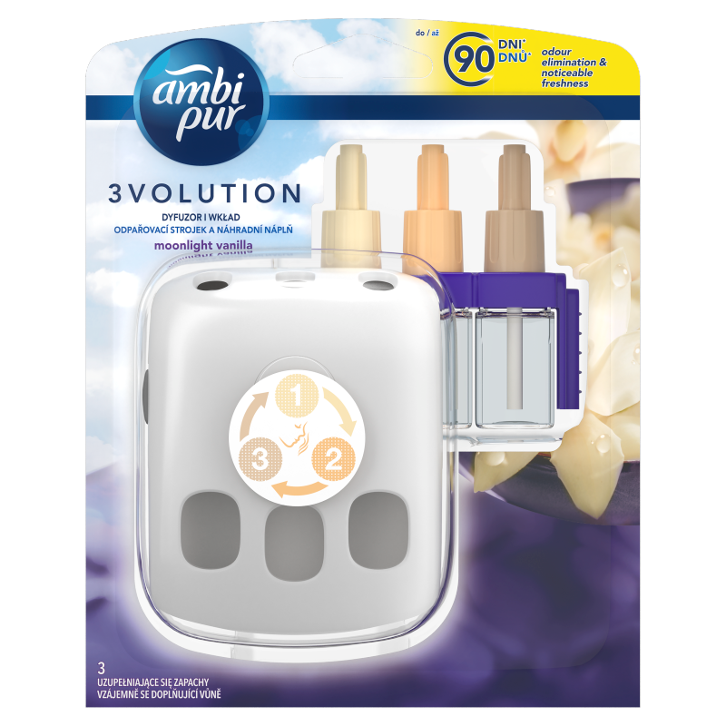 Ambi pur Ambi Pur 3volution Moonlight Vanilla freshener electric starter  kit 20ml - online shop Internet Supermarket