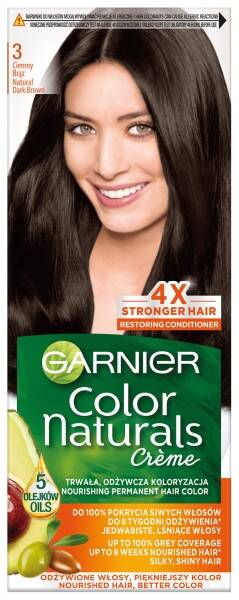 Garnier Creme Color Naturals Hair Dye 3 Dark Brown