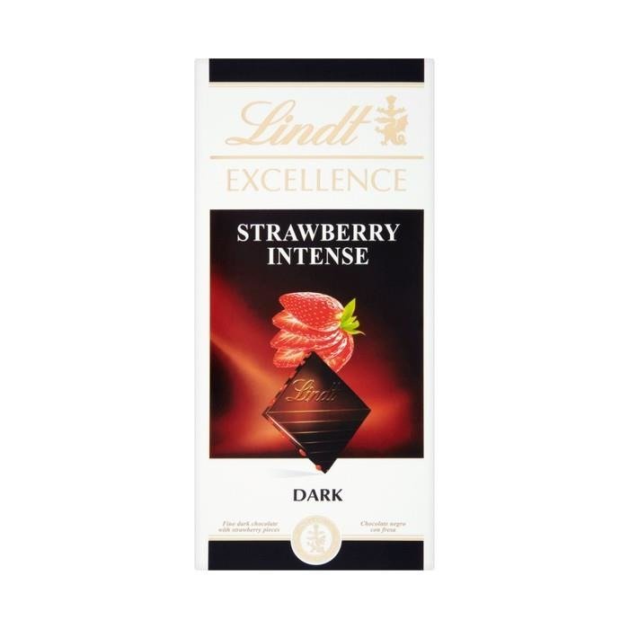 Lindt Excellence Intense Dark Chocolate Strawberry With Strawberry Pieces 100g Online Shop 7065