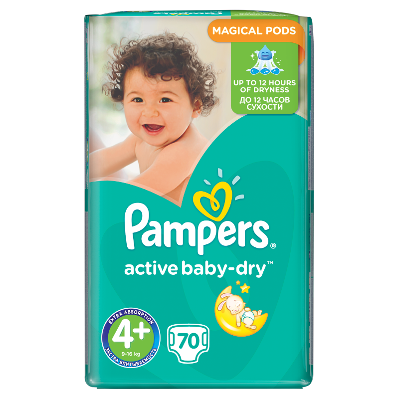 Koning Lear tuin Integraal Pampers Active Baby-Dry Nappies 4+ Maxi + 70 pieces - online shop Internet  Supermarket