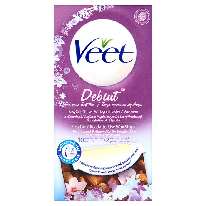 Veet Debut EasyGrip Easy to use the wax for sensitive skin 10 slices ...