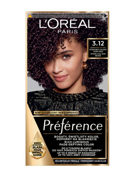  L'Oréal Paris Récital Préférence Hair Color 3.12 Toronto Intense Cool Dark Brown