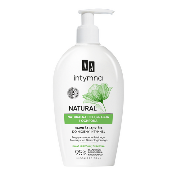 AA Intimate Protection & Care NATURAL 95% moisturizing gel for intimate hygiene 300 ml