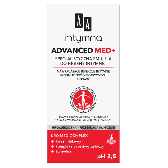 AA Intymna Advanced Med+ specialist intimate hygiene emulsion Advanced pH 3.5 300 ml