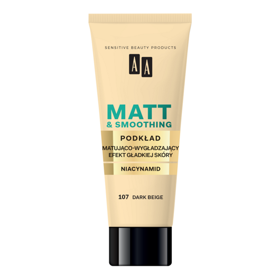 AA Make Up Matt Mattifying and smoothing foundation 107 Dark Beige 30 ml