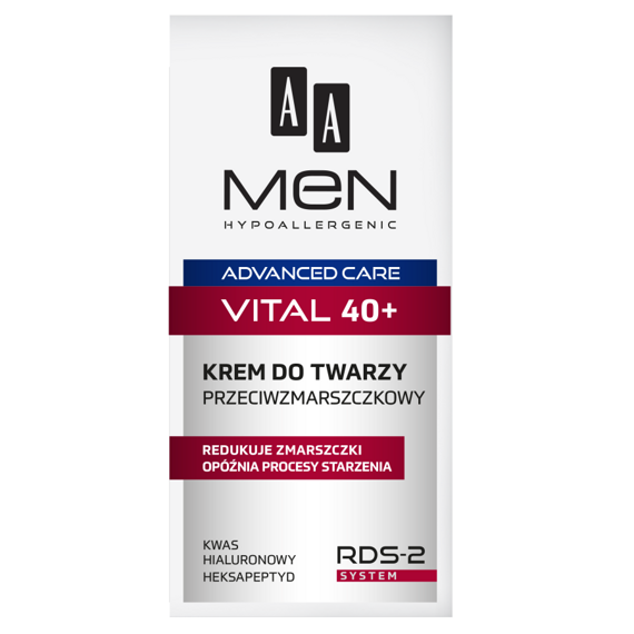 AA Men Advanced Care Vital 40+ Anti-wrinkle face cream 50 ml