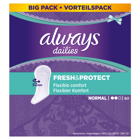 Always Fresh Dailies & Protect Normal Panty 60 pieces