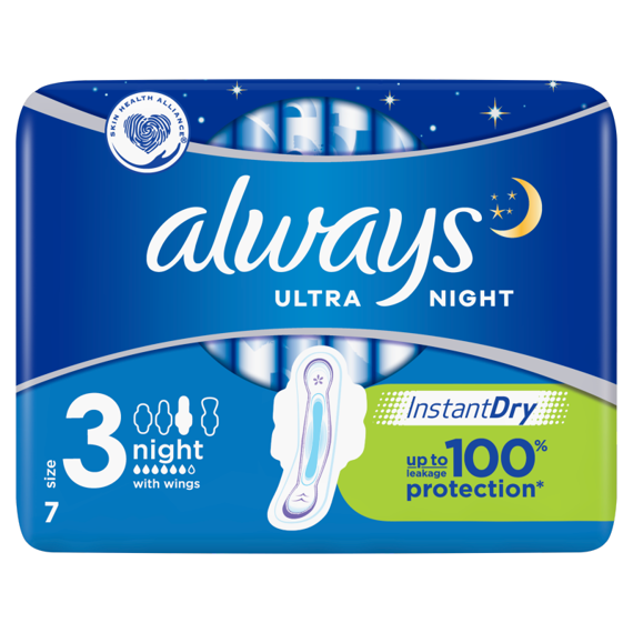 Always Ultra Night Sanitary pads with wings 7 pieces