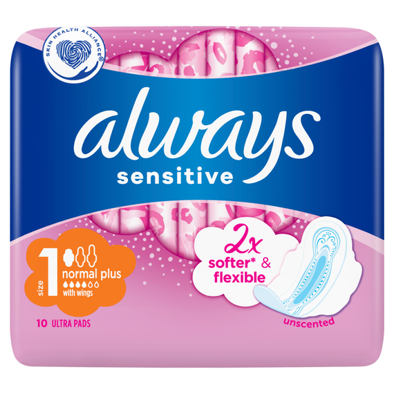 Always Ultra Sensitive Normal Plus Sanitary pads with wings 10 pieces