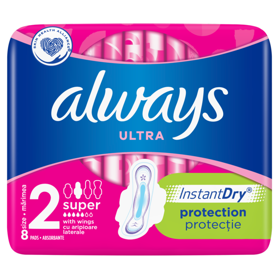 Always Ultra Super Plus Sanitary pads with wings 8 pieces