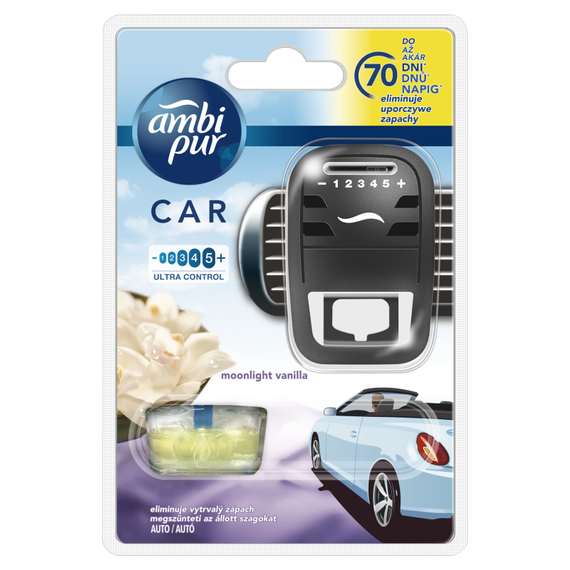 Ambi pur Ambi Pur Car Moonlight Vanilla Car Air Freshener Starter Kit 7ml