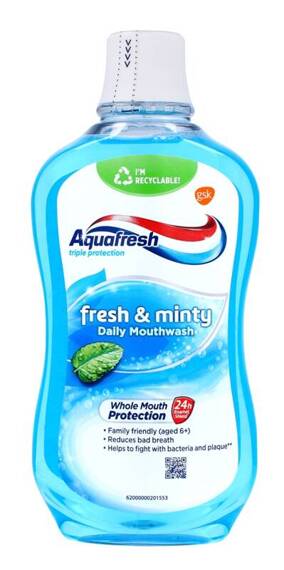 Aquafresh Fresh & Minty Fluoride Mouthwash 500 ml