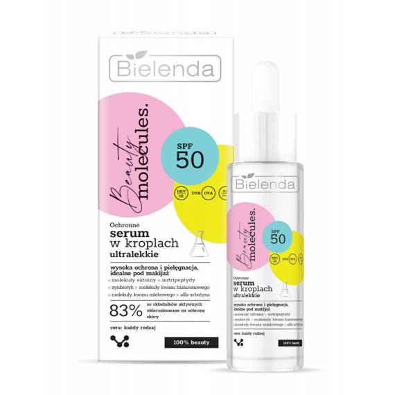 Bielenda BEAUTY MOLECULES Ochronne ultralekkie serum w kroplach SPF 50 30 ml    