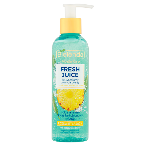Bielenda Fresh Juice Żel micelarny do mycia twarzy z bioaktywną wodą cytrusową rozświetlający 190 g