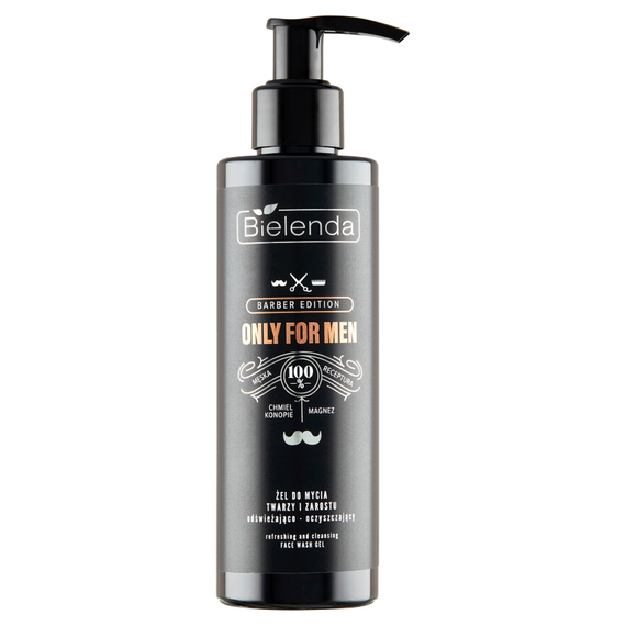 Bielenda Only for Men Barber Edition Refreshing and moisturizing face and beard wash gel 190 g