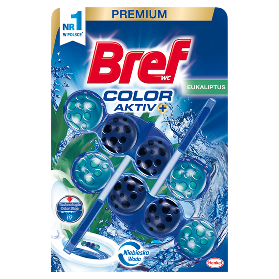 Bref WC Color Aktiv+ Eucalyptus toilet bowl fragrance and cleaning hanger 2 x 50 g