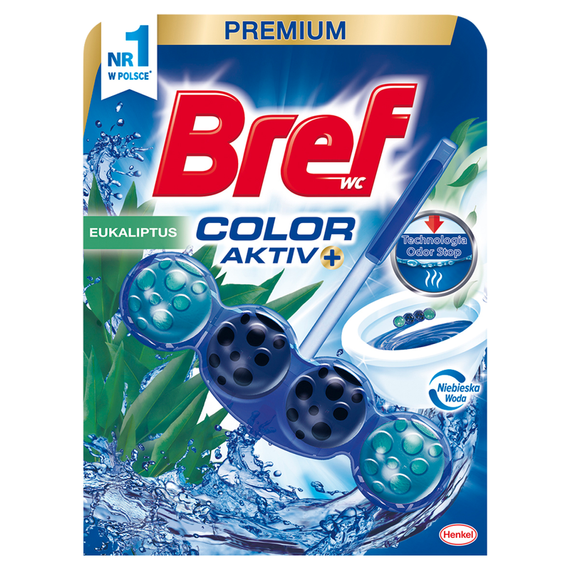 Bref WC Color Aktiv+ Eucalyptus toilet bowl fragrance and cleaning hanger 50 g