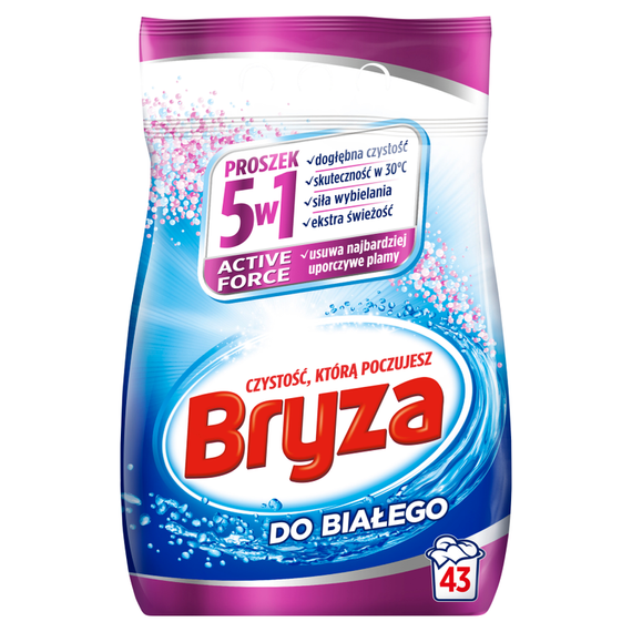 Bryza Active Force 5in1 Washing powder for white 2.795 kg (43 washes)