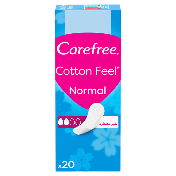 Carefree Cotton Feel Normal Unscented Panty Liners 20 pcs