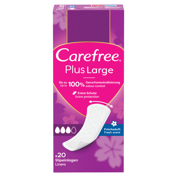 Carefree Plus Large Panty Liners Fresh Scent 20 pcs