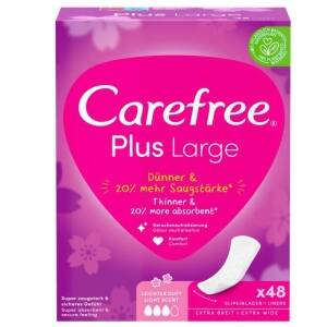 Carefree Plus Large Panty Liners with a Delicate Fragrance 48 Pieces