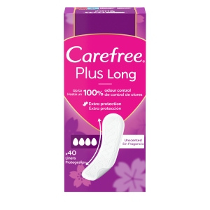 Carefree Plus Long Unscented Panty Liners 40 pcs