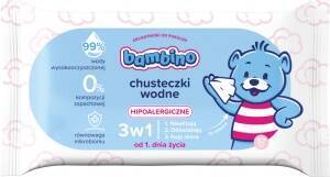 Chusteczki Bambino wodne 3w1 hipoalergiczne 57 szt