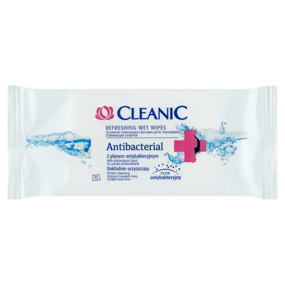 Cleanic Antibacterial Refreshing Wipes 15 pcs.