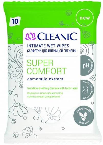 Cleanic Intimate Mitigation and Care Wipes for intimate hygiene with chamomile 10 pieces