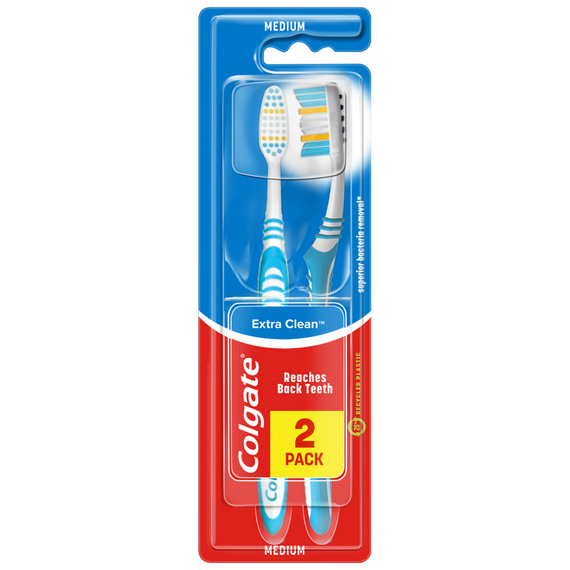 Colgate Extra Clean Toothbrush 2 pcs medium