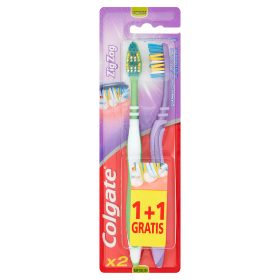 Colgate ZigZag Toothbrush Medium 2 pieces