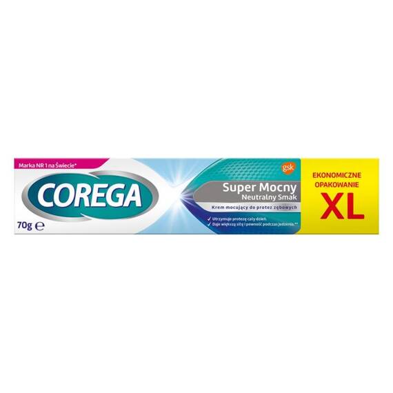 Corega Super Mocny Neutralny Krem mocujący do protez zębowych 70 g