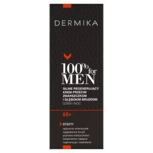 Dermika 100% for Men Strongly regenerating cream against wrinkles and deep furrows 60+ 50 ml