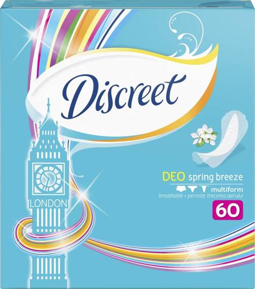 Discreet Spring Breeze Multiform Oddychające wkładki higieniczne 60 sztuk