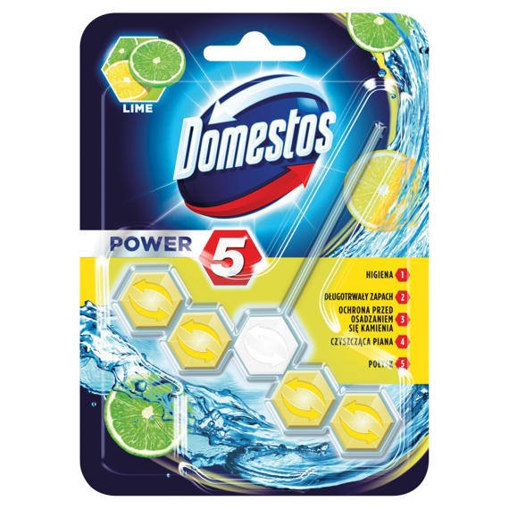 Domestos Power 5 Lime Green toilet bar 55g
