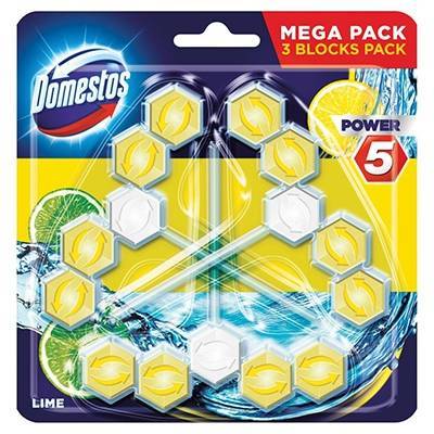 Domestos Power 5 Lime toilet cube 3 x 55 g