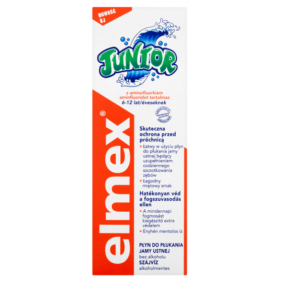 Elmex Junior amine fluoride liquid mouthwash without alcohol for children 6-12 years 400ml