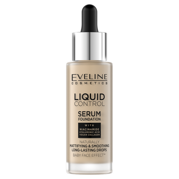 Eveline Cosmetics Liquid Control HD Mattifying Face Foundation, 015 light vanilla