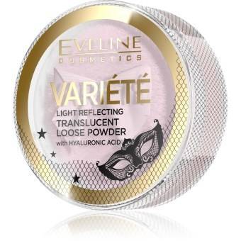 Eveline Cosmetics Variété Transparentny puder sypki z kwasem hialuronowym odbijający światło, 6g