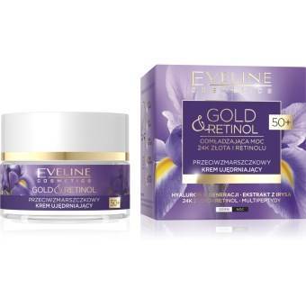 Eveline Gold&Retinol Przeciwzmarszczkowy krem ujędrniający, na dzień i na noc, 50+ 50 ml