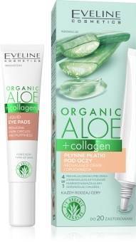 Eveline Organic Aloe + Collagen Płynne płatki pod oczy 20 ml zmniejszające cienie i obrzęki 4 w 1