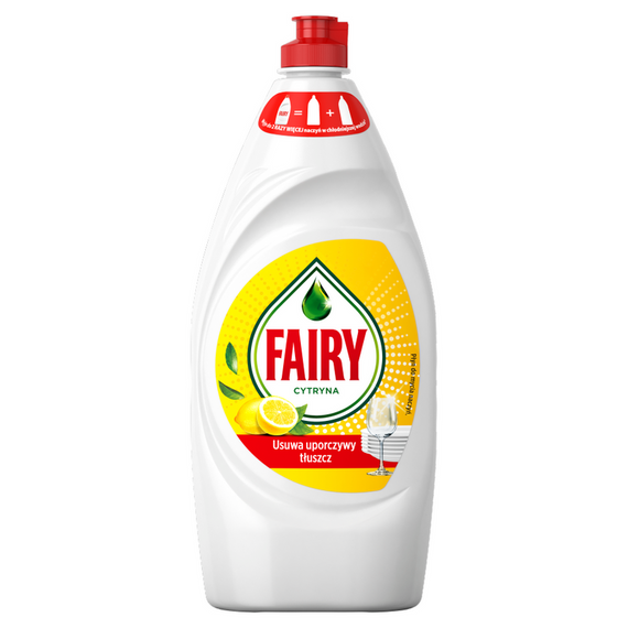 Fairy Original Lemon Green Washing Liquid. No soaking, no grease, no problem 900 ML