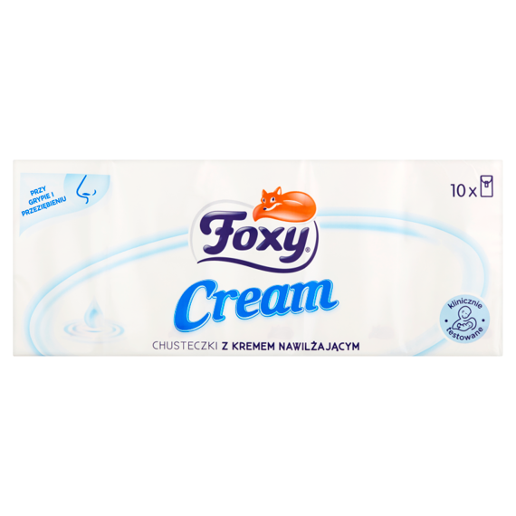 Foxy Cream Chusteczki z kremem nawilżającym 10 paczek