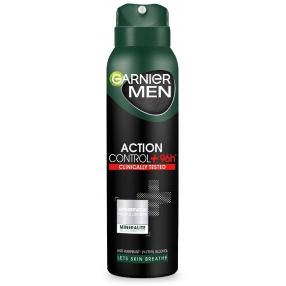 GARNIER MEN DEZODORANT SPRAY ACTION CONTROL 96H+ CLINICALLY TESTED 150ML