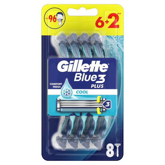 Gillette Blue3 Plus Cool, disposable razors for men, 8 pieces